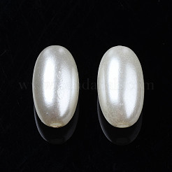 ABSプラスチックパール調ビーズ  オーバル  貝殻色  10.5x6mm  穴：1.2~1.4mm  約220個/50g&nbsp;X-KY-S163-441