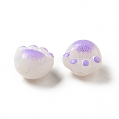 不透明なアクリルビーズ  猫の足  紫色のメディア  11x12x9.7mm  穴：1.6mm&nbsp;X1-FIND-I029-02D