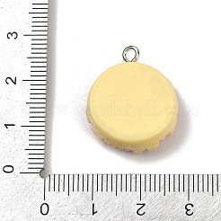 不透明樹脂ペンダント  パンを模倣する  プラチナアイアンループ付き  パイナップルパン  23x19x9mm  穴：2mm&nbsp;RESI-Q020-05H