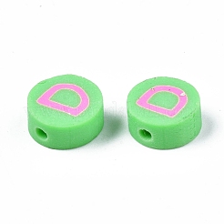 手作り樹脂粘土ビーズ連売り  大文字のフラットラウンド  ミックスカラー  9~10x4~5mm  穴：1.6mm  約40個/連  14.76インチ〜15.35インチ（37.5~39cm）&nbsp;CLAY-SZ0001-89