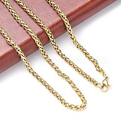 304ステンレスネックレス  ロープチェーンネックレス  ゴールドカラー  25.98インチ（66cm）&nbsp;NJEW-E080-08G