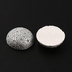 宇宙をテーマにした不透明樹脂カボション  グレー  月模様  31x29.5x10mm&nbsp;RESI-WH0029-23H-04