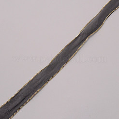 オーガンジーリボン  ちょう結び用  花  ギフトデコレーション  ブラック  1-3/8~1-3/4インチ（35~45mm）  10ヤード/カード&nbsp;OCOR-TAC0014-01A-02