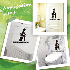 トイレの壁のプラスチックステッカー  ブラック  210x108x0.1mm&nbsp;AJEW-WH20023-04