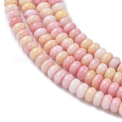 グラデーション染めガラスビーズ連売り  イミテーション翡翠  ロンデル  鮭色  4.5x2.5~3mm  穴：0.7mm  約143個/連  14.76~14.84インチ（37.5~37.7cm）&nbsp;GLAA-C043-01F