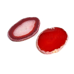 染色・加熱処理された天然瑪瑙スライスカボション  ナゲット  レッド  71~76x56~59x5.5~6mm&nbsp;GG-CBAAF67-01H
