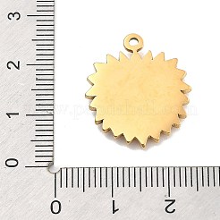 イオンプレーティング（IP）304ステンレスペンダント  ハート  14KGP本金メッキ  22.5x19.5x2.5mm  穴：1.5mm&nbsp;STAS-P379-18A-G