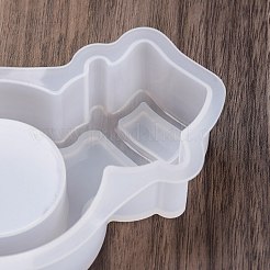 DIY クリスマス シリコン ホルダー モールド  燭台金型  ジェッソ樹脂鋳造金型  雪だるま  113x76x26mm  内径：38mm&nbsp;LS-DIY-K073-42B