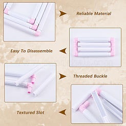 3 stes 3スタイルプラスチッククロスステッチ刺繍枠  裁縫用具アクセサリー  正方形  パールピンク  160~287x160~287x23~23.5mm  内径：114.5~245x114.5~345 M&nbsp;DIY-CP0012-44B