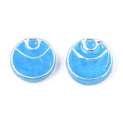電気メッキ不透明樹脂カボション  エナメル  フラットラウンド  ミックスカラー  10x2.5mm&nbsp;CRES-S302-67