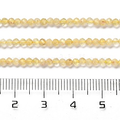加熱された天然シトリンビーズ連売り  多面カット  ラウンド  2x2~2.2mm  穴：0.5mm  約174個/連  14.96