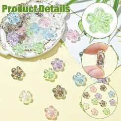 カラフル樹脂ビーズ  花  ミックスカラー  16.5x17x6.5mm  穴：1.4mm&nbsp;RESI-CJC0027-14
