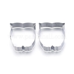 変色しにくい304ステンレススチール製クッキーカッター  クッキー型  DIYビスケットベーキングツール  フクロウ  ステンレス鋼色  65x60mm&nbsp;LS-DIY-E012-54