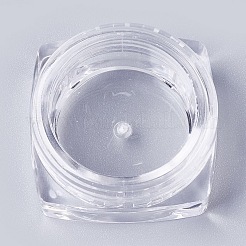 3g psプラスチック空ポータブルフェイシャルクリームジャー  詰め替え化粧品容器  ねじ蓋付き  透明  3.1x3.1x1.6cm  容量：3g&nbsp;MRMJ-WH0020-02