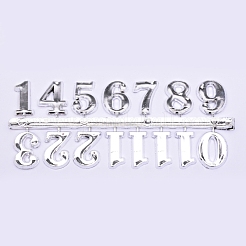 プラスチックとPVCのナンバー0~9サインラベル  銀  53x128x2.5mm&nbsp;KY-WH0022-18C