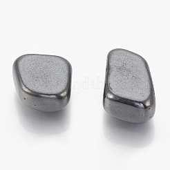 磁気あり合成ヘマタイトビーズ  穴なし/ドリルなし  ナゲット  19~34x14~26x11~12mm  約55個/1000g&nbsp;G-T094-18