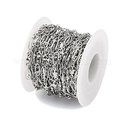 変色しない304ステンレススチールリンクチェーン  ハンダ付け  ステンレス鋼色  星：10x4.5x1.8mm&nbsp;CHS-H028-07C-P