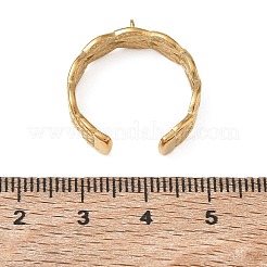 編み込み304ステンレススチール製指輪の部品  カン付き  イオンプレーティング（ip）  ゴールドカラー  6mm  穴：1.8mm  19mm&nbsp;SA-CBA45D5-16G
