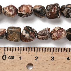 天然ヒョウ肌ジャスパービーズ連売り  ナゲット  タンブルストーン  7~13x4.5~10x4.5~10mm  穴：1.2mm  約44~46個/連  15.08~16.14インチ（38.3~41cm）&nbsp;G-P497-01E-93
