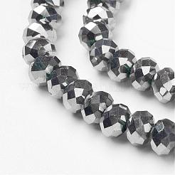 電気メッキガラスビーズセット  多面カット  ロンデル  ミックスカラー  8x6mm  穴：1mm  約68~70個/連  15インチ&nbsp;GR6x8mmY-M2