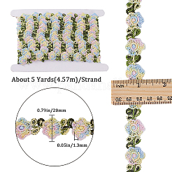 花ポリエステルレーストリム  衣服アクセサリー用のレースリボン  カラフル  3/4インチ（20mm）&nbsp;OCOR-GF0003-18A