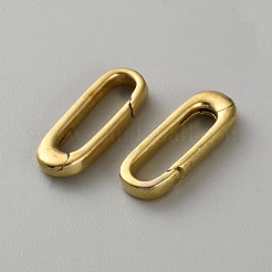 真鍮スプリングゲートリング  オーバル  生（メッキなし）  ゴールドカラー  18x7x3mm&nbsp;KK-WH0079-181C