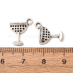 チベット風合金チャーム  ドリンクチャーム  アンティークシルバー  15x12x3mm  穴：1.8mm  約1818/1000g&nbsp;AL-CBA5212-10AS
