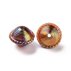 UVメッキレインボー虹色アクリルビーズ  金箔  ペグトップの形状  シエナ  22x18mm  穴：3mm&nbsp;PACR-H003-09