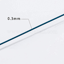 ジュエリー製作用丸銅線  マリンブルー  0.3mm  約328.08フィート（100m）/ロール&nbsp;CWIR-BC0001-0.3mm-03B