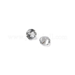 ファセット加工された天然ホワイトトパーズカボション  後ろ向き  ダイヤモンド  3x1.8mm&nbsp;G-I295-05C-18B-10