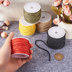 ナイロン編み込みコードロープ 5色 5巻  5個のプラスチックスプール付き  ミックスカラー  スレッド：2mm  約10.94ヤード（10m）/ロール  1 ロール/カラー;スプール: 37x44mm  穴：11mm  5pc&nbsp;NWIR-PJ0001-01