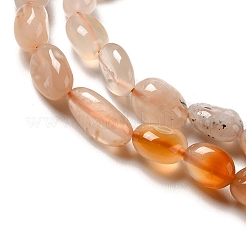 天然石桜色アゲート瑪瑙ビーズ連売り  ナゲット  8~14x6~8x4~8mm  穴：1mm  約46~48個/連  39~39.5cm&nbsp;G-I351-B07