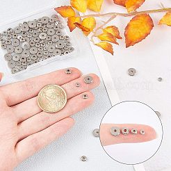 304ステンレススチールスペーサービーズ  フラットラウンド  ステンレス鋼色  4~8x1.2~2.5mm  穴：1.2~1.8mm  120個/箱&nbsp;STAS-UN0010-19