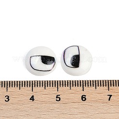 白と黒のフラットラウンドい漫画の樹脂カボション  目  13x4mm&nbsp;CRES-Q009-01C
