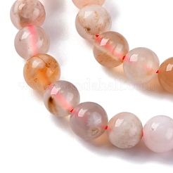 天然石桜色アゲート瑪瑙ビーズ連売り  ラウンド  6mm  穴：1.2mm  約61個/連  15.24''（38.7センチメートル）&nbsp;G-B130-6mm-02