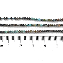 天然石湖北ターコイズビーズ連売り  丸いビーズ  多面カット  2x2mm  穴：0.5mm  約190~195個/連  14.96''~15.35''（38~39センチメートル）&nbsp;G-D080-A02