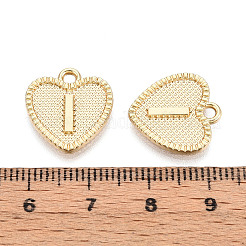 合金ペンダント  カドミウムフリー＆ニッケルフリー＆鉛フリー  文字付きのハート  18KGP本金メッキ  文字.i  16x15x2mm  穴：2mm&nbsp;LS-PALLOY-N157-001I-NR