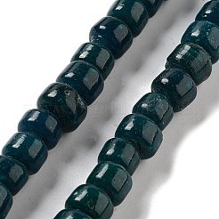 手作りのネパールランプワークビーズ  バレル  ダークスレートグレー  10.5~11x8~8.5mm  穴：3.5mm  約80個/連  25.39''（64.5センチメートル）&nbsp;LAMP-Z008-11L