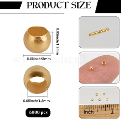 6000個の真鍮つぶし玉  チューブ  ゴールドカラー  2x1.2mm  穴：1.2mm&nbsp;KK-PA0001-14G