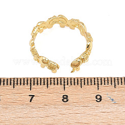 女性用真鍮カフリング  象  長持ちメッキ  ラックめっき  18KGP本金メッキ  5.5mm  調整可能&nbsp;RJEW-Z113-04G