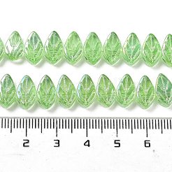 電気メッキガラスビーズセット  葉  ライム  11x6.5x4mm  穴：0.8mm  約79個/連  19.69インチ（50cm）&nbsp;EGLA-C005-02A-AB01