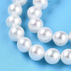 天然有核パールビーズ連売り  ラウンド  乳白色  4.5~5mm  穴：0.5mm  約88~89個/連  15.47~15.67''（39.3~39.8センチメートル）&nbsp;PEAR-N016-04A