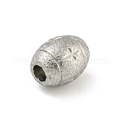 変色しない304ステンレススチールのテクスチャビーズ  オーバル  ステンレス鋼色  10x8mm  穴：2.8mm&nbsp;STAS-A091-05A-P