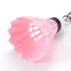 プラスチックキーホルダー  鉄パーツ  バドミントン  プラチナ  パールピンク  111mm&nbsp;KEYC-WH0011-A03