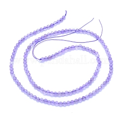 天然石アメジストビーズ連売り  多面カット  ラウンド  2.5~3mm  穴：0.6mm  約145個/連  14.96インチ（38cm）&nbsp;G-I279-E04-03