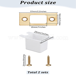 201ステンレス製ドア補強プレート2セット（ネジ付）  ゴールドカラー  6.7x2.6x0.2cm&nbsp;AJEW-LP0001-31G