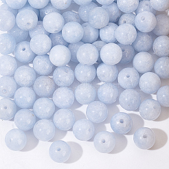 天然カルセドニービーズ連売り  模造アクアマリン  染め＆加熱  ラウンド  8〜mm  穴：1mm  約45~48個/連  15.67''（39.8センチメートル）  2連売り/ボックス&nbsp;G-NB0003-81