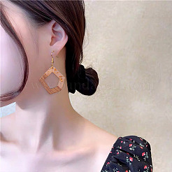 30スタイルの透明レジン&クルミ材ペンダント15個。  金箔  楕円形＆ポリゴン＆ティアドロップ＆フラットラウンド＆スター＆ひし形＆台形  ミックスカラー  2個/スタイル&nbsp;RESI-FW0001-04