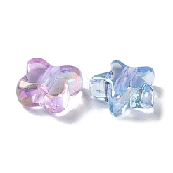 UVメッキ透明アクリルビーズ  混合図形  ミックスカラー  16.5~19.5x18~20x8.5~9mm  穴：2mm&nbsp;PACR-C007-08