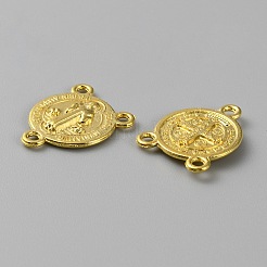 亜鉛合金チャーム  フラットラウンド  ゴールドカラー  17.5x13.5x2mm  穴：1.5mm&nbsp;PALLOY-WH0104-17G